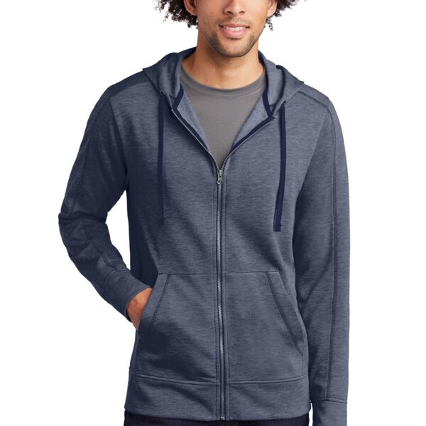 PosiCharge ® Tri Blend Wicking Fleece Full Zip Hooded Jacket Thumbnail