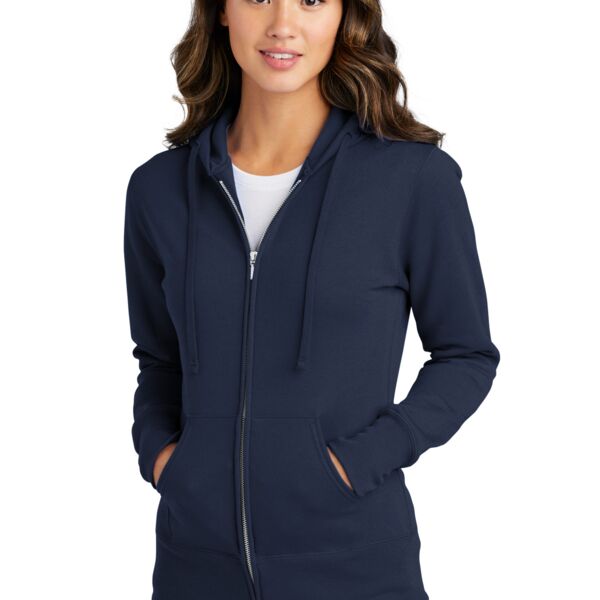 Port Ladies Classic Full Zip Hooded Sweatshirt Thumbnail