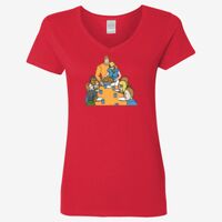 Ladies' Heavy Cotton™ V-Neck T-Shirt Thumbnail