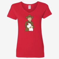 Ladies' Heavy Cotton™ V-Neck T-Shirt Thumbnail