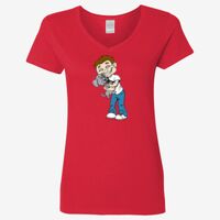 Ladies' Heavy Cotton™ V-Neck T-Shirt Thumbnail