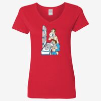 Ladies' Heavy Cotton™ V-Neck T-Shirt Thumbnail