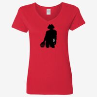 Ladies' Heavy Cotton™ V-Neck T-Shirt Thumbnail