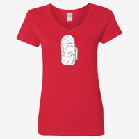 Ladies' Heavy Cotton™ V-Neck T-Shirt Thumbnail