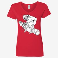 Ladies' Heavy Cotton™ V-Neck T-Shirt Thumbnail