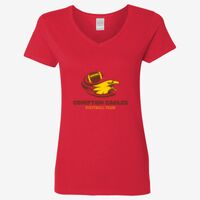 Ladies' Heavy Cotton™ V-Neck T-Shirt Thumbnail